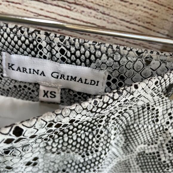 KARINA GRIMALDI SNAKESKIN PRINT MINI SKIRT IN 100% LAMB LEATHER - Picture 6 of 7